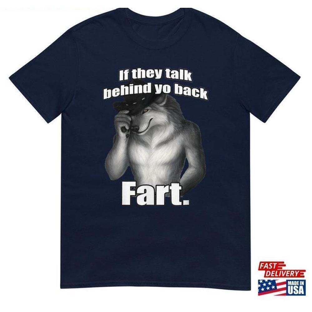 Fart Wolf Meme Funny Sarcastic Graphic T-Shirt